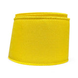 2.5 Inch Wired Solid Yellow Ribbon on Canvas (sold in 10 yard roll)