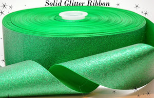 3" Wide Soft Glitter Emerald Green Sparkle Cheer and Hair Bow Ribbon