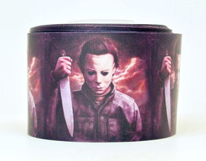 3" Wide Halloween Michael Myers Printed Grosgrain Cheer Bow Hair Bow Ribbon