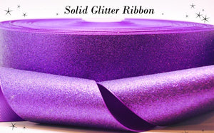 3" Wide Soft Glitter Sparkle Purple Cheer and Hair Bow Ribbon
