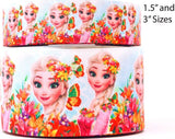 Elsa Floral Grosgrain Ribbon, Cheer Bow Craft (3 Yard Increments)