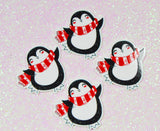 4 Quantity - Glossy Flat Back Penguin Resins for Hair Bows or Crafts