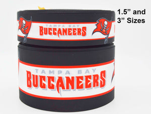 1.5" or 3"  Wide Tampa Bay Buccaneers Printed on Grosgrain Hair Bow Ribbon