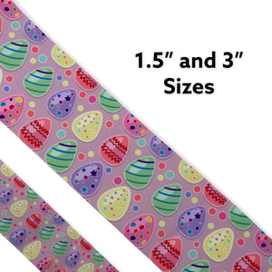 1.5" or 3" Wide Lavender Easter Eggs Printed Grosgrain Hair Bow Ribbon