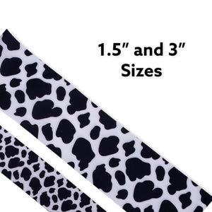 1.5" or 3" Wide Black and White Cow Print Printed Grosgrain Hair Bow Ribbon