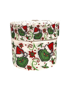 1.5" or 3"  Wide Holiday Grinch Swirls and Design Collage Printed Grosgrain Hairbow Ribbon for Crafts
