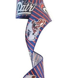 2.5 Inch Wired Patriots Football Sports Team Ribbon (sold in 10 yard roll)