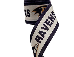2.5" Wired Baltimore Football Sports Team Ribbon