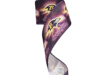 2.5" Wired Baltimore Football Sparkle Sports Team Ribbon