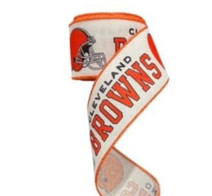 2.5" Wired Brown Football Sports Team Ribbon